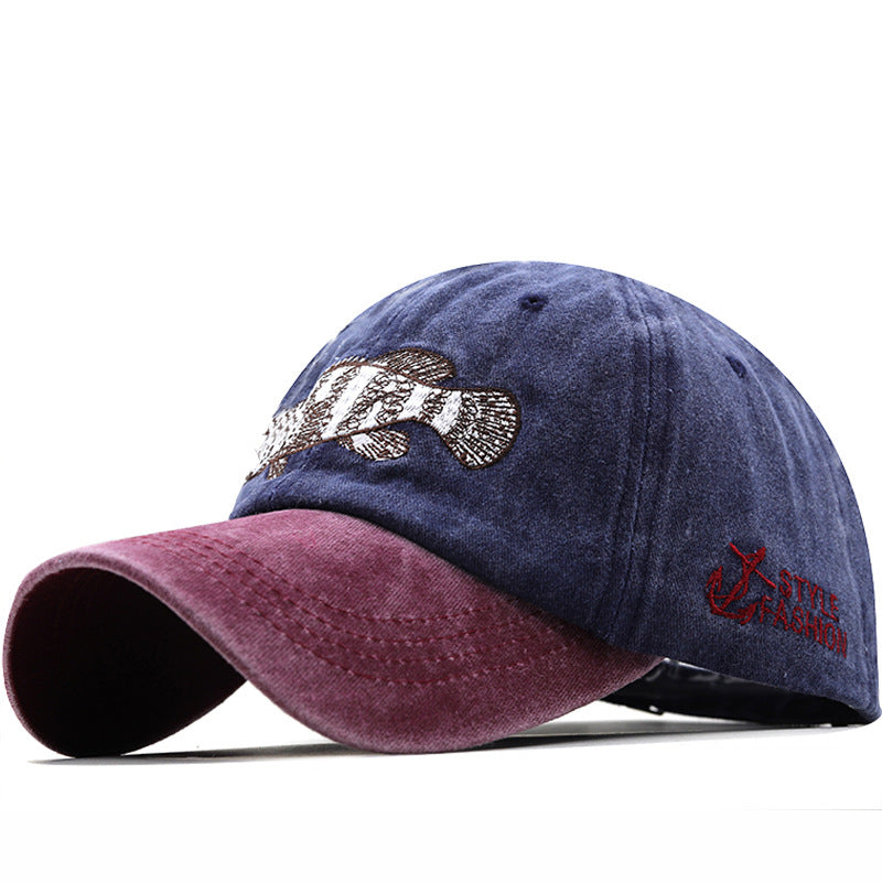 Wholesale Washed Coated Pure Cotton Used Hat Embroidered Shark Baseball Cap